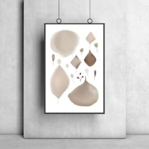 Boho abstract wall art neutral tones