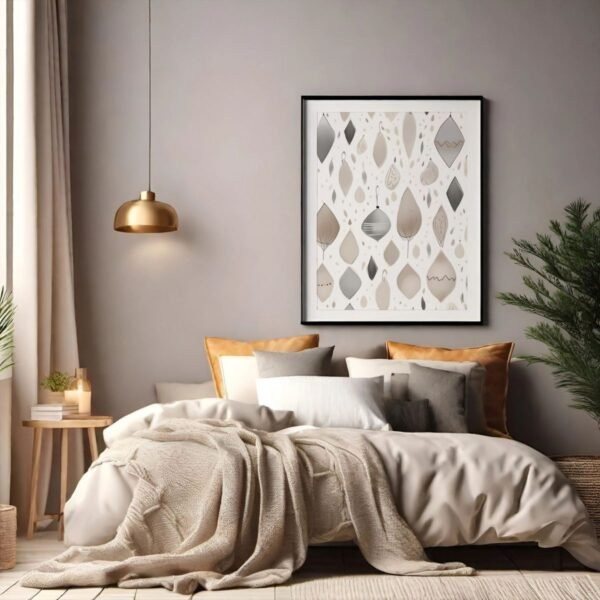 Boho abstract wall art neutral tones