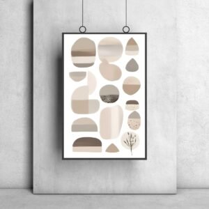 Boho abstract wall art neutral tones