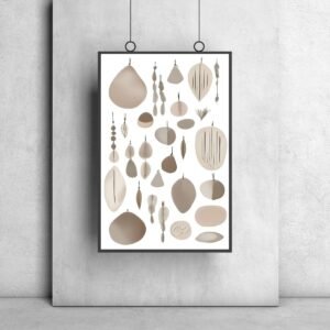 Boho abstract wall art neutral tones