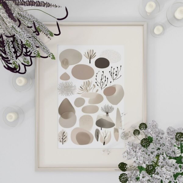 Boho abstract wall art neutral tones