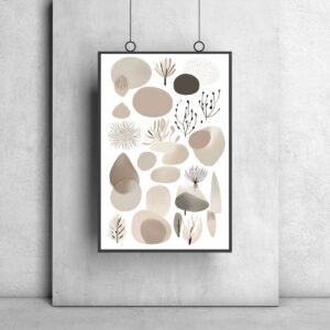 Boho abstract wall art neutral tones