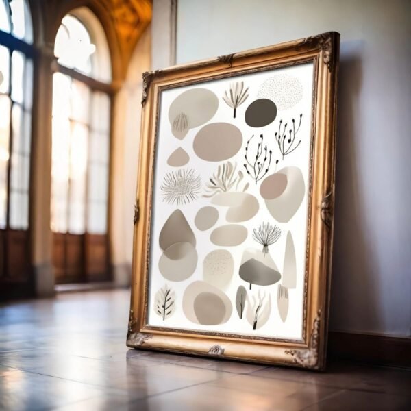 Boho abstract wall art neutral tones