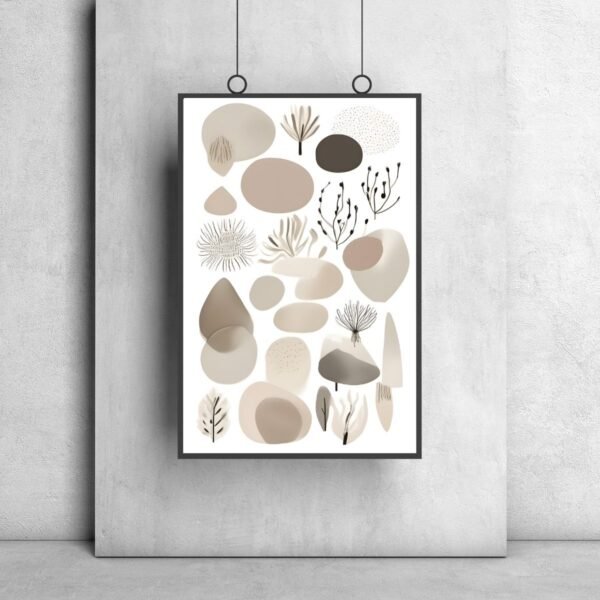 Boho abstract wall art neutral tones