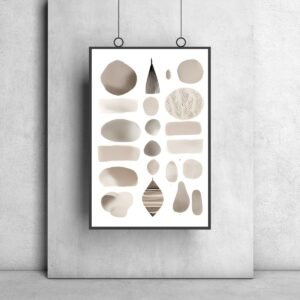 Boho abstract wall art neutral tones