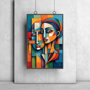 Cubism style painting wall