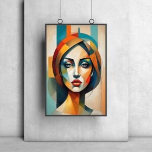 Cubism style painting wall