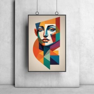 Cubism style painting wall