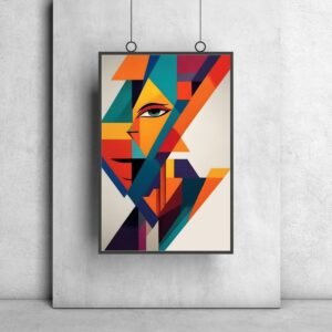 Cubism style painting wall