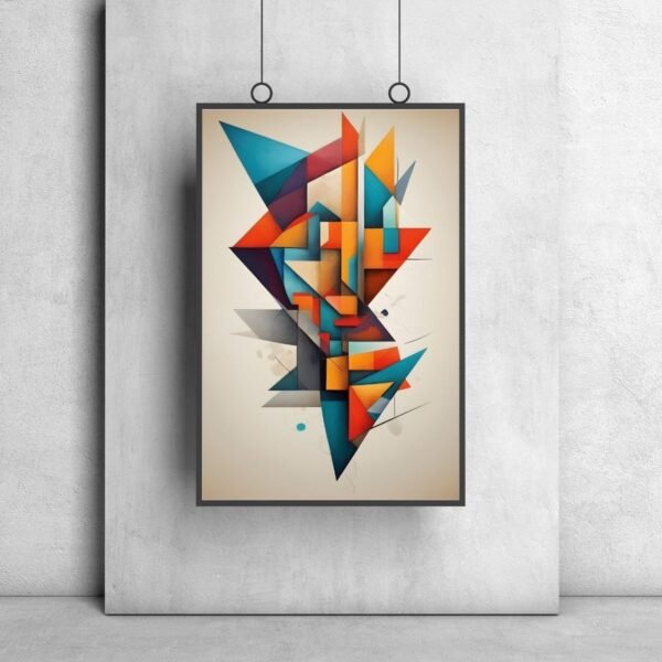 Cubism style painting wall