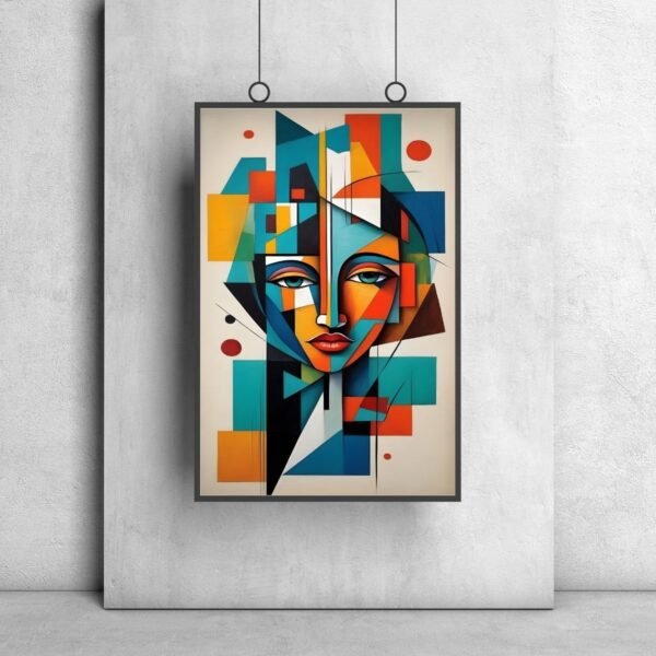 Cubism style painting wall