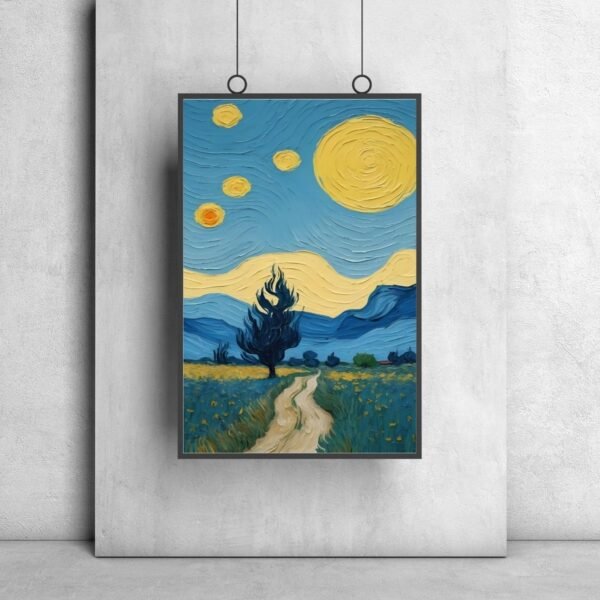 Van Gogh style painting wall