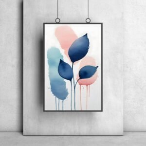 Watercolor style painting wall