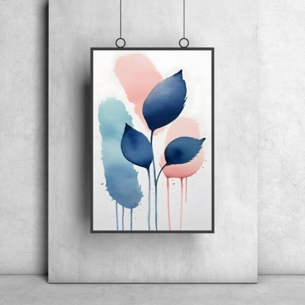 Watercolor style painting wall