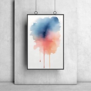 Watercolor style painting wall