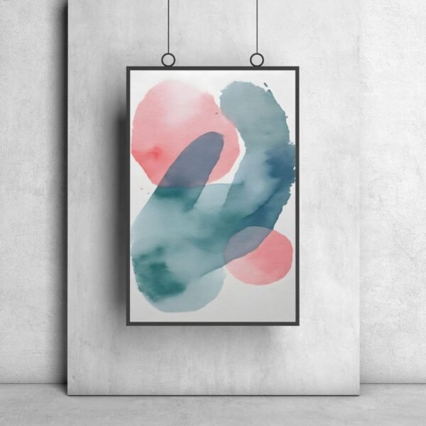 Watercolor style painting wall