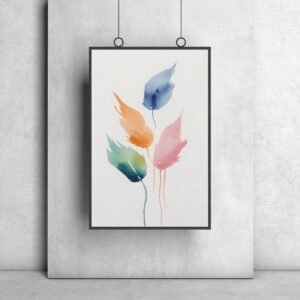 Watercolor style painting wall