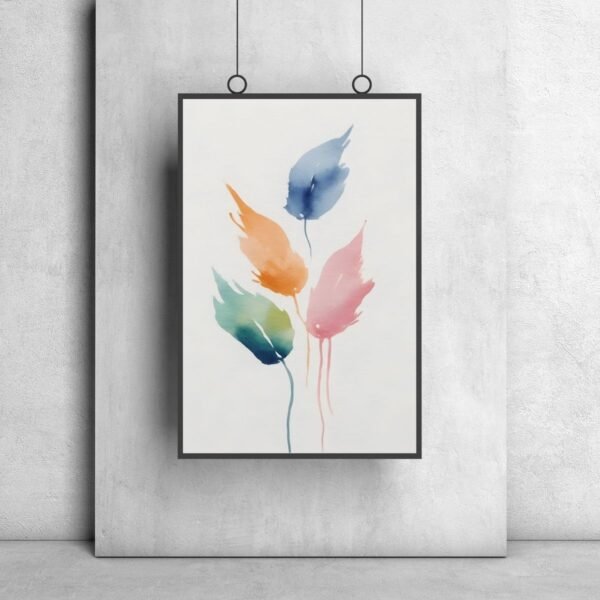 Watercolor style painting wall