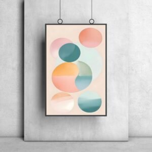 Boho abstract wall art pastel tones