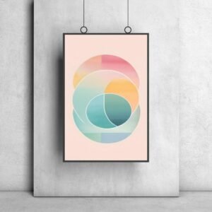 Boho abstract wall art pastel tones