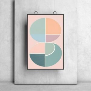 Boho abstract wall art pastel tones