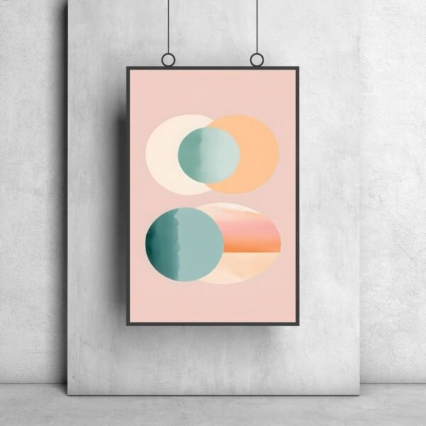 Boho abstract wall art pastel tones