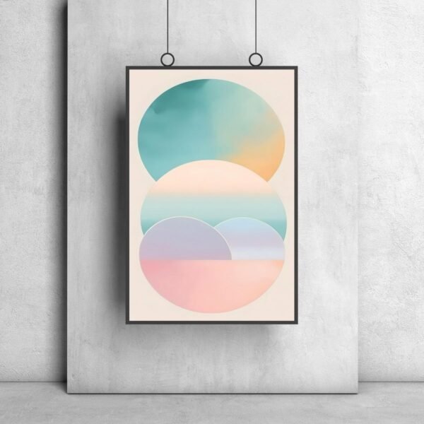 Boho abstract wall art pastel tones