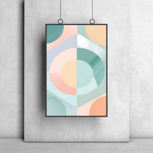 Boho abstract wall art pastel tones