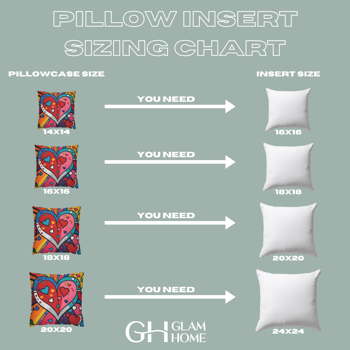 Square Pillowcase, Joyful Cubism hearts III - Image 9