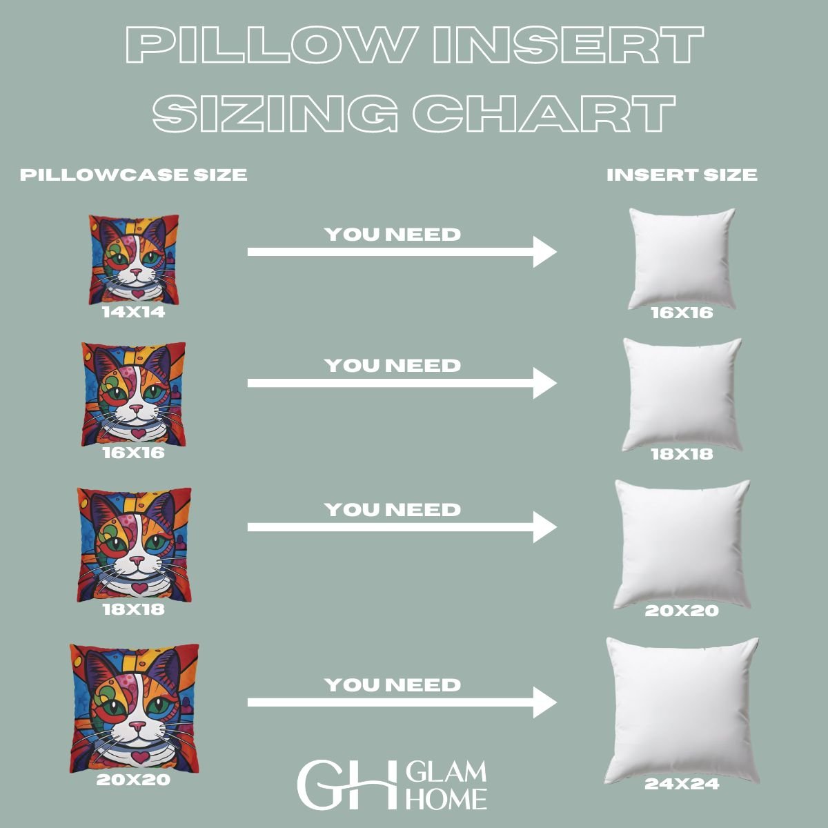 Square Pillowcase, Joyful Cubism Cat I - Image 8